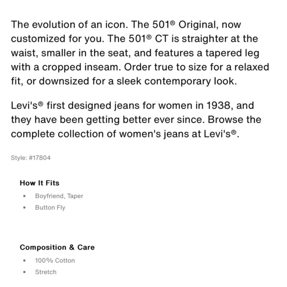 Levi’s 501 CT White Boyfriend Jeans Size * 8/29 * Button Fly Selvedge ct EUC - Picture 7 of 10